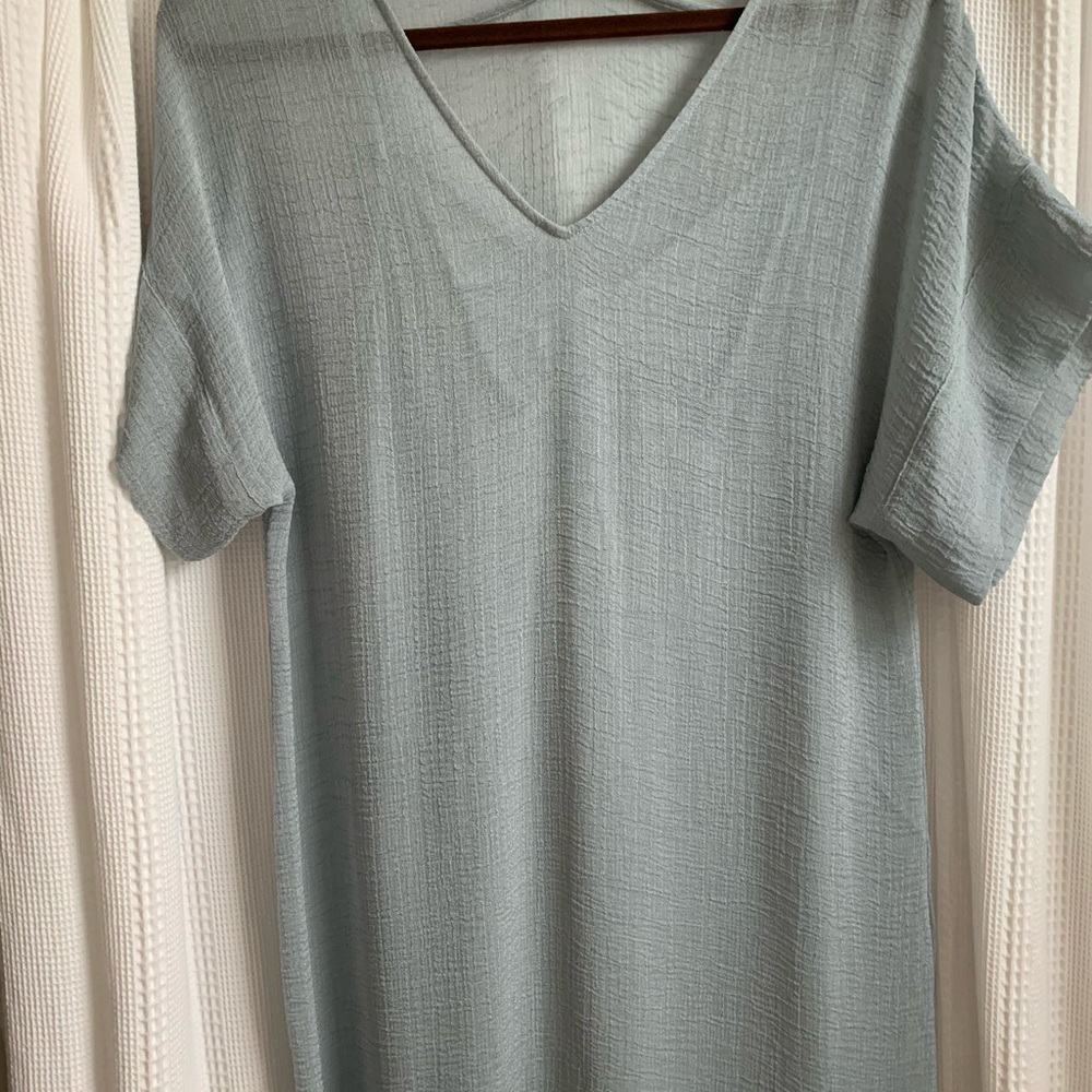 Babaton sheer sea foam caftan dress